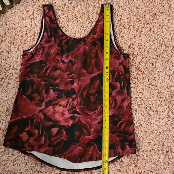Pretty Floral Maroon & Black Calia Tank Top. - Picture 3 of 5